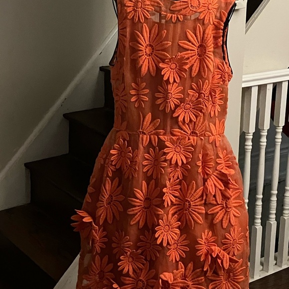 Marni Orange Dress with Floral Overlay - Picture 10 of 15